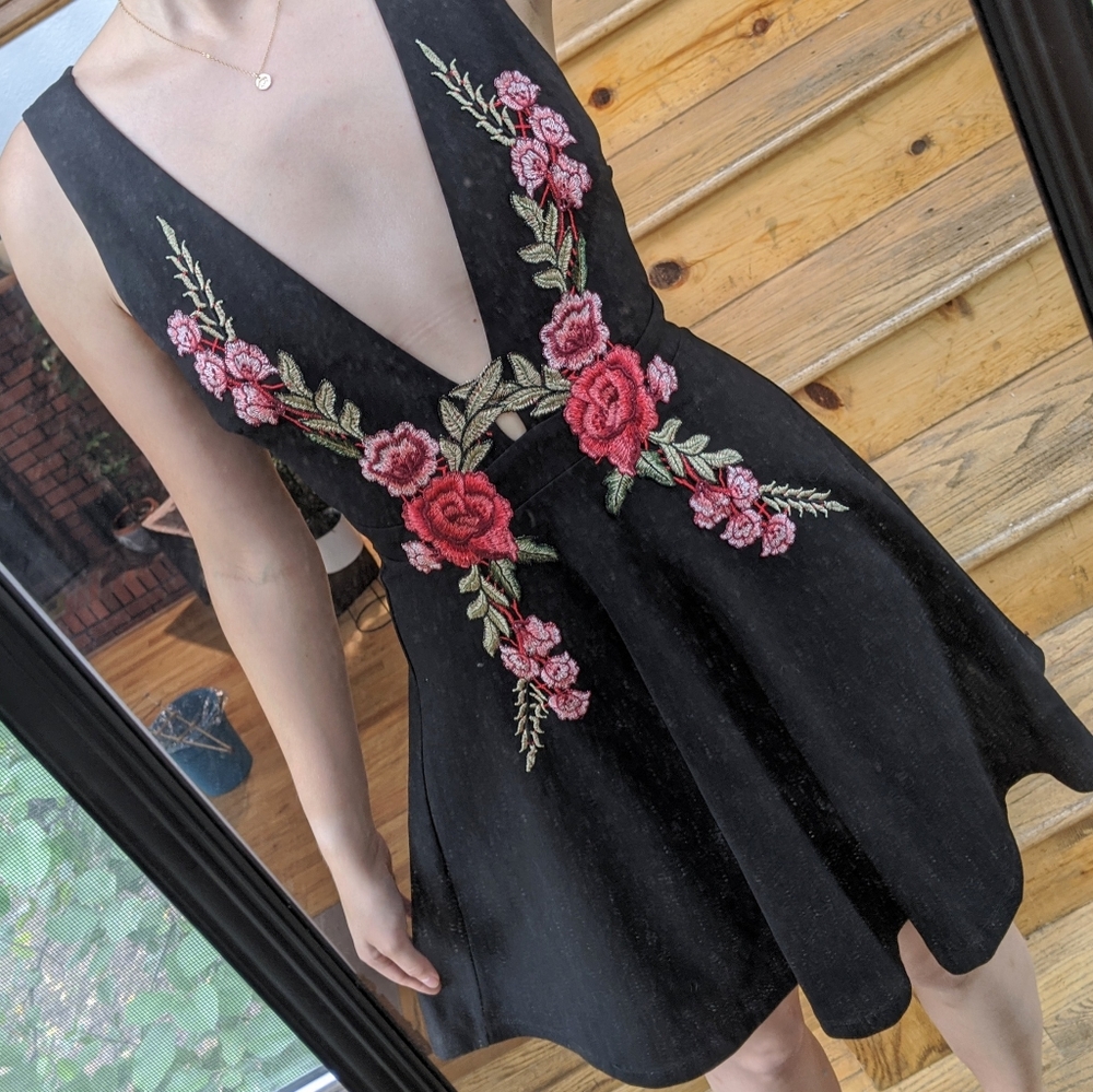 Lulu's Floral Embroidered Dress